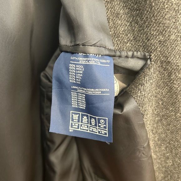 Burberrys Charcoal Button Front Lined Wool Trench Coat Size 52 Short - Picture 12 of 13